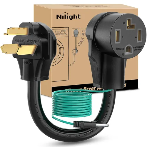Miniatura 20 de Nilight - 50033R Adaptador de enchufe RV de 18 pulgadas, 50 amperios a 30 amperios, adaptador eléctrico de Dogbone de alta resistencia con mango 115G
