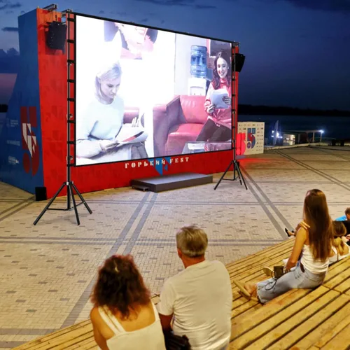 Miniatura 7 de TOWOND Pantalla de proyección con soporte, pantalla de proyección al aire libre de 180 pulgadas, pantalla de proyección grande de 15 pies, pantalla