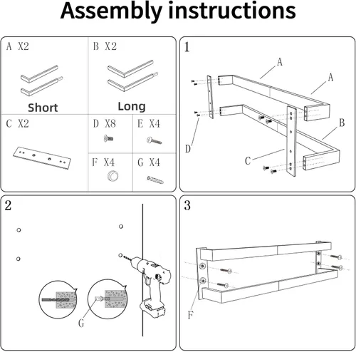 Miniatura 6 de Toallero doble, toallero de 24 pulgadas para baño montado en la pared, toallero de acero inoxidable, toallero doble para toallero para pared