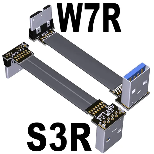 Miniatura 11 de ADT-Link USB 3.0 Tipo A macho a Micro-B Macho Cinta plana EMI Blindaje Cable plano FPC USB 3.0 Micro B Conector de ángulo de 90 grados hacia arriba