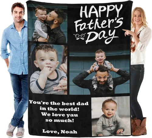 Miniatura 13 de Manta personalizada para el día del padre con foto, regalos personalizados para papá, papá, abuelo, papá, cumpleaños, Navidad