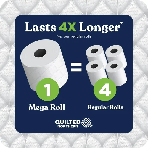 Miniatura 7 de Quilted Northern Papel higiénico ultra suave y fuerte, 32 megarrollos = 128 rollos regulares, 5 veces más fuerte*, papel higiénico suave de primera