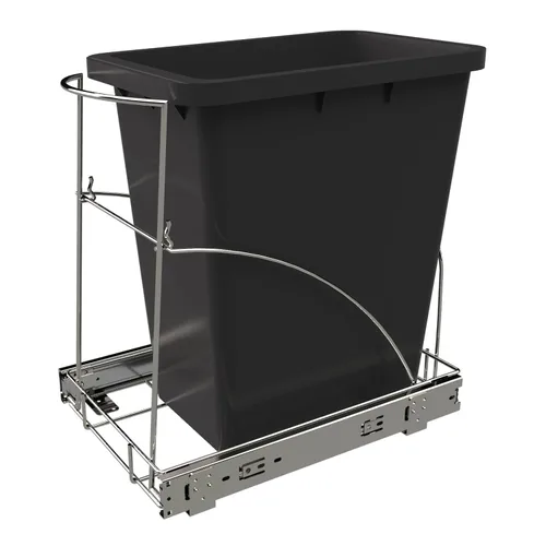Cubo de basura extraíble debajo del armario y debajo del fregadero - Organizador de cubo de basura deslizante ajustable para armario de servicio