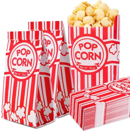 Miniatura 9 de VOISEN Bolsas de Papel para Palomitas de Maíz, Paquete de 100 Bolsas de Palomitas de Maíz de 1 oz Porciones Individuales, Bolsas de Palomitas