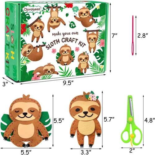 Miniatura 2 de CiyvoLyeen Kit de costura para niños – DIY perezoso y animales de la selva de fieltro para niñas y niños de 8 a 12 años aprende a coser 8 proyectos