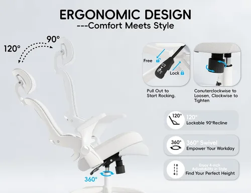 Miniatura 7 de TRALT Silla de Oficina – Silla de Oficina Ergonómica con Soporte para la Espalda, Silla de Computadora - Sillas de Escritorio para Oficina en Casa