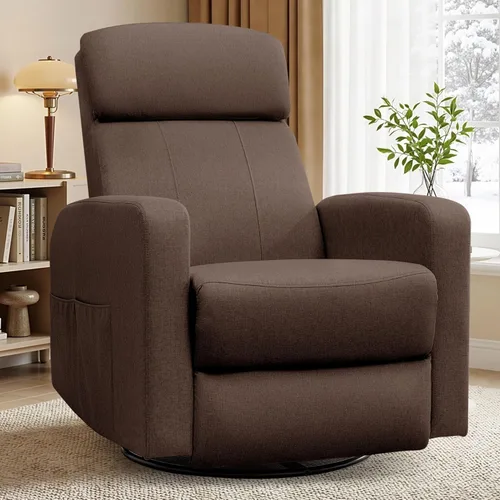Miniatura 18 de Korser Sillas reclinables eléctricas giratorias para adultos, mecedora eléctrica para guardería, silla reclinable con bolsillo lateral clasificado