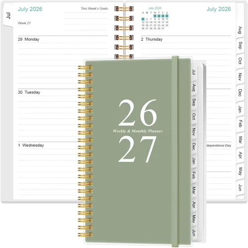 Miniatura 24 de Agenda de bolsillo/calendario 2026 - Agenda 2026 de enero de 2026 a diciembre de 2026, agenda 2026 con 12 pestañas, encuadernación de doble alambre