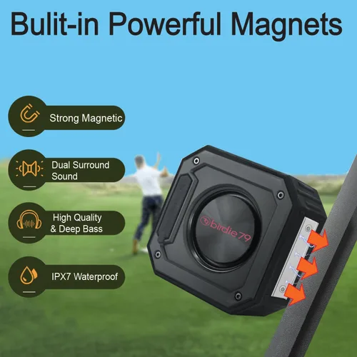 Miniatura 4 de BIRDIE79 Paquete de 2 altavoces Bluetooth para carrito de golf Estéreo de 30 W Montaje magnético IPX7 impermeable Resistente y a prueba