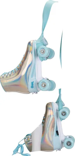 Miniatura 6 de GEM Patines cuádruples, color azul holográfico, talla 7-10