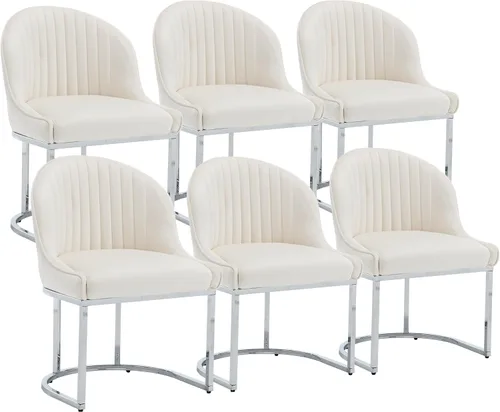 Miniatura 9 de Juego de 2 sillas de comedor de terciopelo, sillas de comedor tapizadas con patas de metal dorado, sillas auxiliares modernas para cocina, sillas