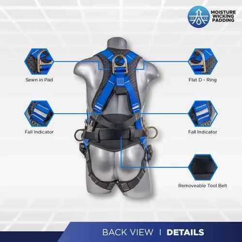 Miniatura 3 de Palmer Safety Arnés de seguridad de protección contra caídas Hammerhead Series Kit de seguridad I Arnés Premium + Cordón + Kit de extensor de anillo