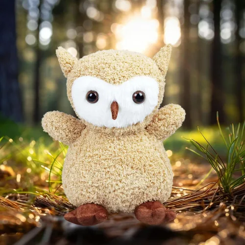 Miniatura 4 de Juguete de peluche marrón claro con búho de peluche, suave juguete de peluche para niños y niñas, regalos para niños o novia, 8.5 pulgadas