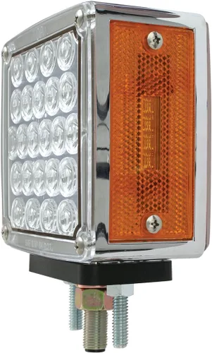 Miniatura 4 de GG Grand General 77622 Square 2 Face Amber/Clear LED Pedestal Pearl Light, lado del conductor Ámbar/Transparente
