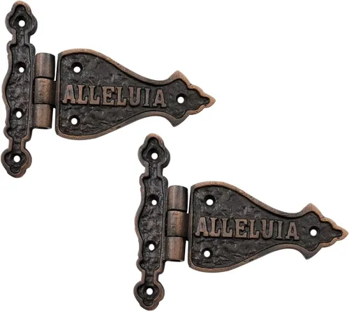 Miniatura 3 de Adonai Hardware Alleluia - Bisagras delanteras de hierro fundido antiguo (3.2 pulgadas x 10 unidades, negro mate) para puertas de granero, puertas