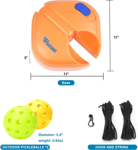 Miniatura 6 de Westant Match Buddy Pickleball Trainer - Pickle Ball Practice Rebounder with 2 Balls, Pickleball Training Aids for Adults, Kids, for Self Practice