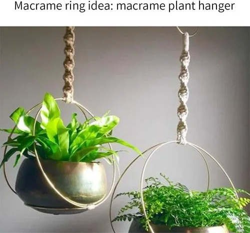 Miniatura 3 de SUNTQ Anillo de macramé para atrapasueños, manualidades de metal, redondo, chapado en latón, 4 pulgadas (dorado, paquete de 10)