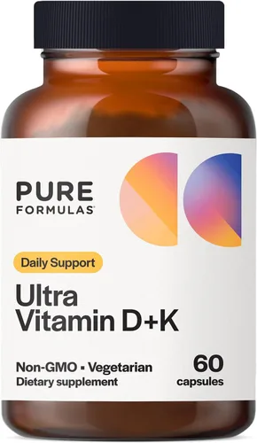 Miniatura 7 de PureFormulas Vitamina D3 K2 Vitamina 5000 UI - Suplemento VIT D3 K2 para absorción de calcio, fuerza ósea, apoyo cardiovascular y de función