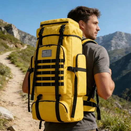 Miniatura 7 de Mochila de senderismo W WINTMING para hombres 70L/100L, mochila de campamento, mochila militar Molle, paquete de asalto de 3 días para escalada