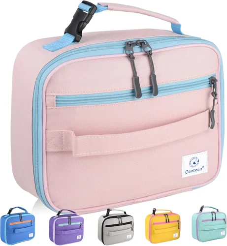 Miniatura 19 de Genteen Paquete de 2 bolsas de almuerzo suaves aisladas con doble cremallera, resistente, congelable y reutilizable para niños, hombres