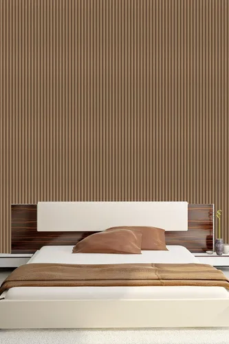 Miniatura 3 de Papel tapiz autoadhesivo con listones de madera, papel de contacto autoadhesivo de 11.8 x 118 pulgadas con efecto 3D, papel tapiz de madera extraíble