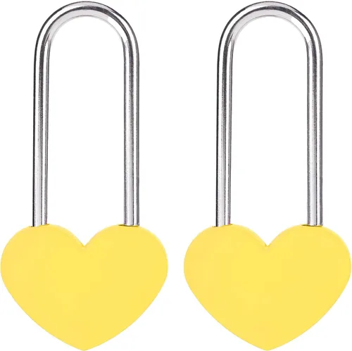 Miniatura 34 de Candado de amor VeYocilk de 3.5" 50mm en forma de corazón, candado de corazón negro para deseos de amor, ideal para bodas, San Valentín