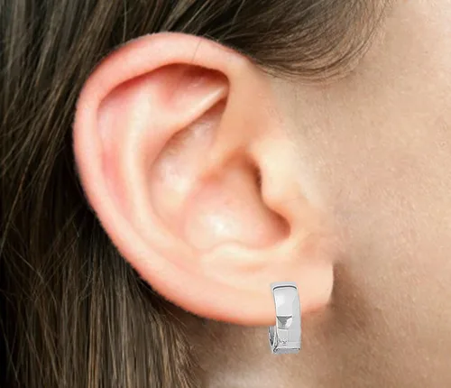 Miniatura 3 de Ritastephens Aretes de aro anchos y brillantes de plata de ley, 0.571 in, Plata