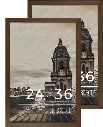 Miniatura 9 de QDSSDECO Marco para póster de 18 x 24 pulgadas, marco de madera negra con plexiglás de formatos horizontal y vertical, para colgar en la pared
