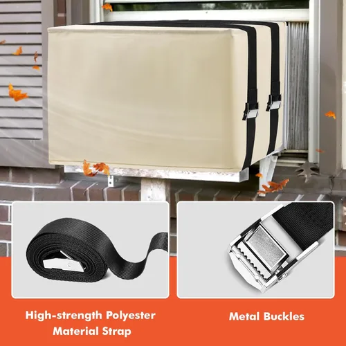 Miniatura 7 de 2 cubiertas de aire acondicionado de ventana para exteriores y cubiertas de aire acondicionado para interiores, aislamiento de 3 capas con papel
