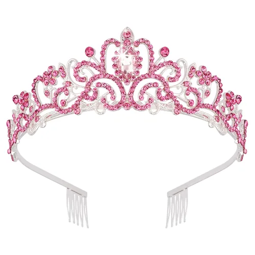 Miniatura 13 de Didder - Diadema con corona de tiara de cristal dorado. Elegante corona con peines para princesa, para mujeres y niñas, ideal para novias, bodas, 02