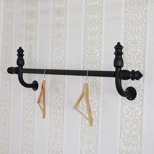 Miniatura 3 de Perchero montado en la pared, percha resistente, barra de ropa colgante de metal, utilizado en tiendas de ropa/hogar (31.5 in)