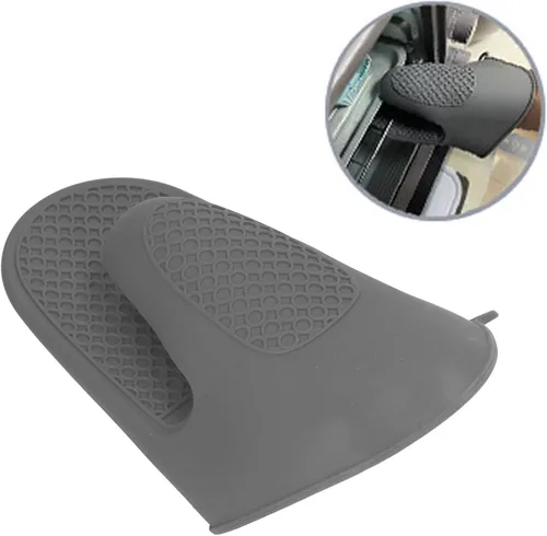 Miniatura 6 de Manoplas para horno, mini guantes de silicona para horno, 2 mini guantes de silicona resistentes al calor, manoplas de cocina para cocina (gris)