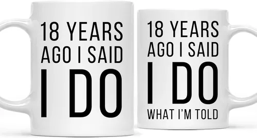 Miniatura 13 de Andaz Press Divertida taza de café de 11 onzas para parejas con texto en inglés "I Said I Do, I Said I Do What I'm Told", paquete de 2 con caja