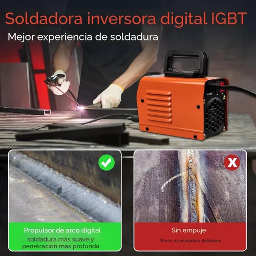 Miniatura 5 de Siasky Mini máquina de soldar, máquina de soldadura mejorada de 110 V, soldador portátil MMA-250A, soldador inversor IGBT con arranque en caliente