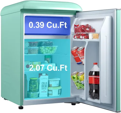 Miniatura 3 de Galanz GLR25MGNR10 - Refrigerador compacto retro, mini refrigerador y horno microondas retro GLCMKZ07GNR07 con cocción y recalentamiento automático
