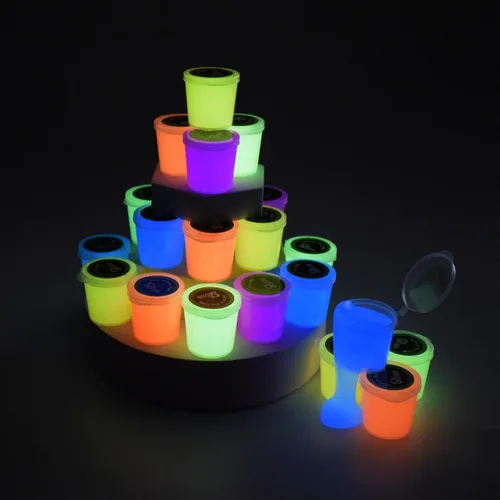 Miniatura 3 de Paquete de 15 limos que brillan en la oscuridad, limo de galaxia de cristal, incluyendo azul, rosa, amarillo, naranja, etc., recuerdos de fiesta