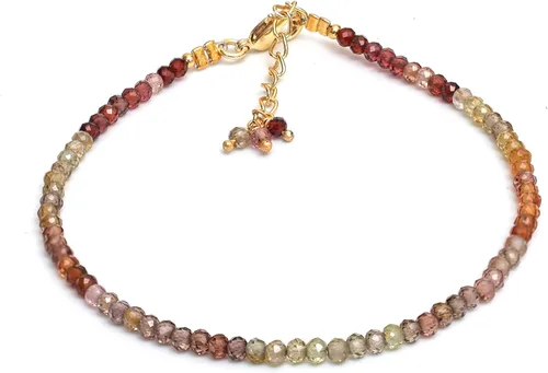 Miniatura 101 de Gempires - Pulseras de cuentas de piedras preciosas hechas a mano, ligeras, de cristal, para uso diario, hipoalergénicas, de 8 pulgadas, chapadas