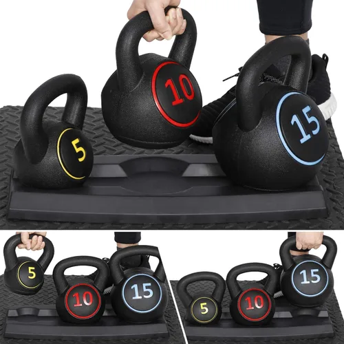 Miniatura 7 de LEMY Juego de pesas rusas de 3/4 piezas, equipo de fitness, pesas rusas de agarre ancho, entrenamiento de cuerpo completo, entrenamiento de núcleo