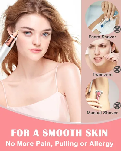 Miniatura 4 de Depilación facial 2 en 1, depilador facial portátil para mujeres, afeitadora de bikini recargable de viaje para mujeres, afeitadora de bikini