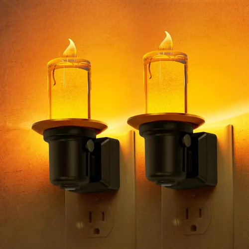 Miniatura 10 de L LOHAS LED - Luz de noche en forma de vela sin llama, luz nocturna enchufable, sensor de crepúsculo a amanecer regulable con rotación de 350°