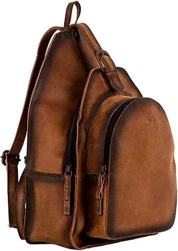 Miniatura 2 de STS Ranchwear Mochila de cuero para mujer Baroness Dark Tornado, Tornado Marrón, Mochila Baronesa