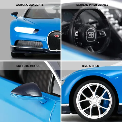 Miniatura 5 de RASTAR RC Bugatti Chiron Coche De Control Remoto, 1/14 Bugatti Chiron RC Car - Azul