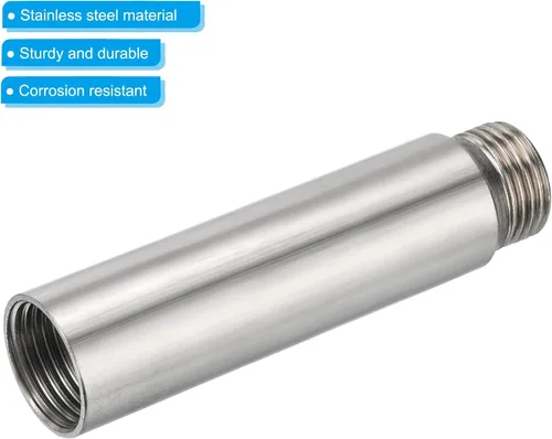 Miniatura 4 de PATIKIL Brazo de extensión de cabezal de ducha, paquete de 2 unidades de rosca macho a hembra de acero inoxidable G1/2 macho a hembra de 3.150 in
