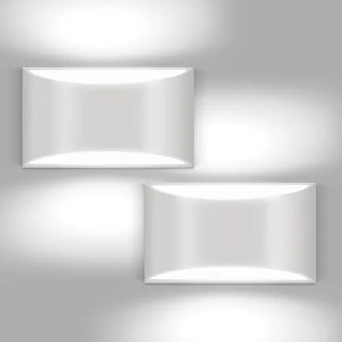 Miniatura 20 de Juego de 2 apliques de pared LED modernos negros con cable para interiores, luces de montaje en pared arriba y abajo, para sala de estar