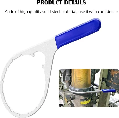 Miniatura 5 de Eagles Llave de cuello de filtro de combustible 482017 de 8 pulgadas, metal, compatible con modelos Detroit Diesel Truck 482 483 782, mango para un