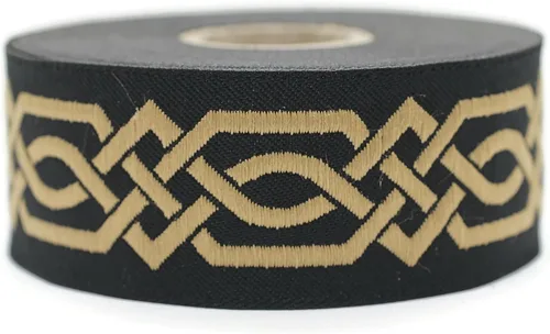Miniatura 11 de Carrete de 10.9 yardas 0.79 pulgadas de ancho azul celta Claddagh bordado Jacquard Ribbon 20272