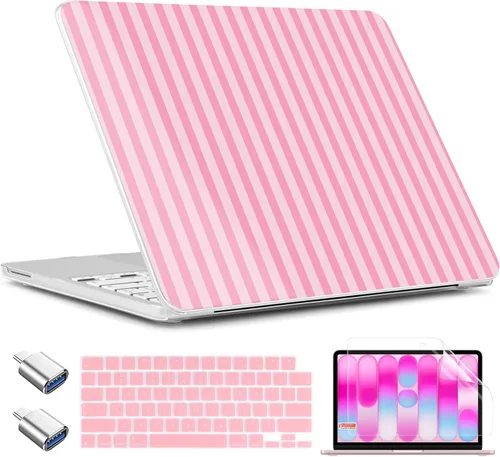 Miniatura 16 de TWOLSKOO Funda para MacBook Neo de 13 pulgadas 2026 A3404 A18 Pro Chip, carcasa rígida de plástico con adaptador tipo C, 2 fundas para cámara web