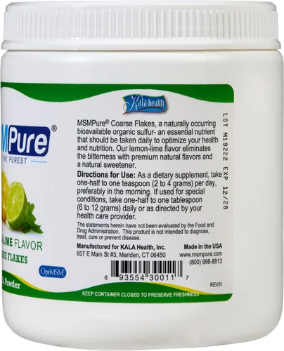 Miniatura 3 de KALA HEALTH MSMPure - Escamas gruesas MSM con sabor a limón y lima, 1 libra y gel MSM con aloe orgánico, paquete de 8 onzas