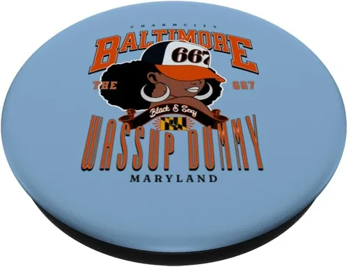 Miniatura 2 de 667 Código de área Baltimore Maryland Flag Blaq Girl Bmore Pride PopSockets estándar PopGrip