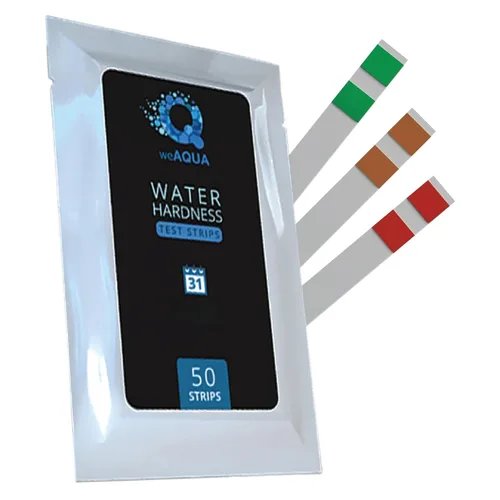 Kit de prueba de dureza del agua WeAQUA - DoubleCheck 50 tiras - Kit de prueba de agua dura – Prueba calcio y magnesio (0–425 PPM) – para grifo,
